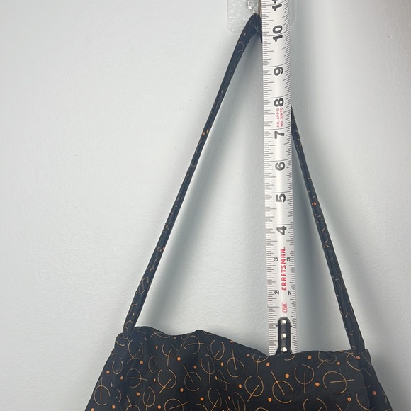 Debbie Erwin cloth geometric pattern retro style fabric shoulder bag - Picture 8 of 11